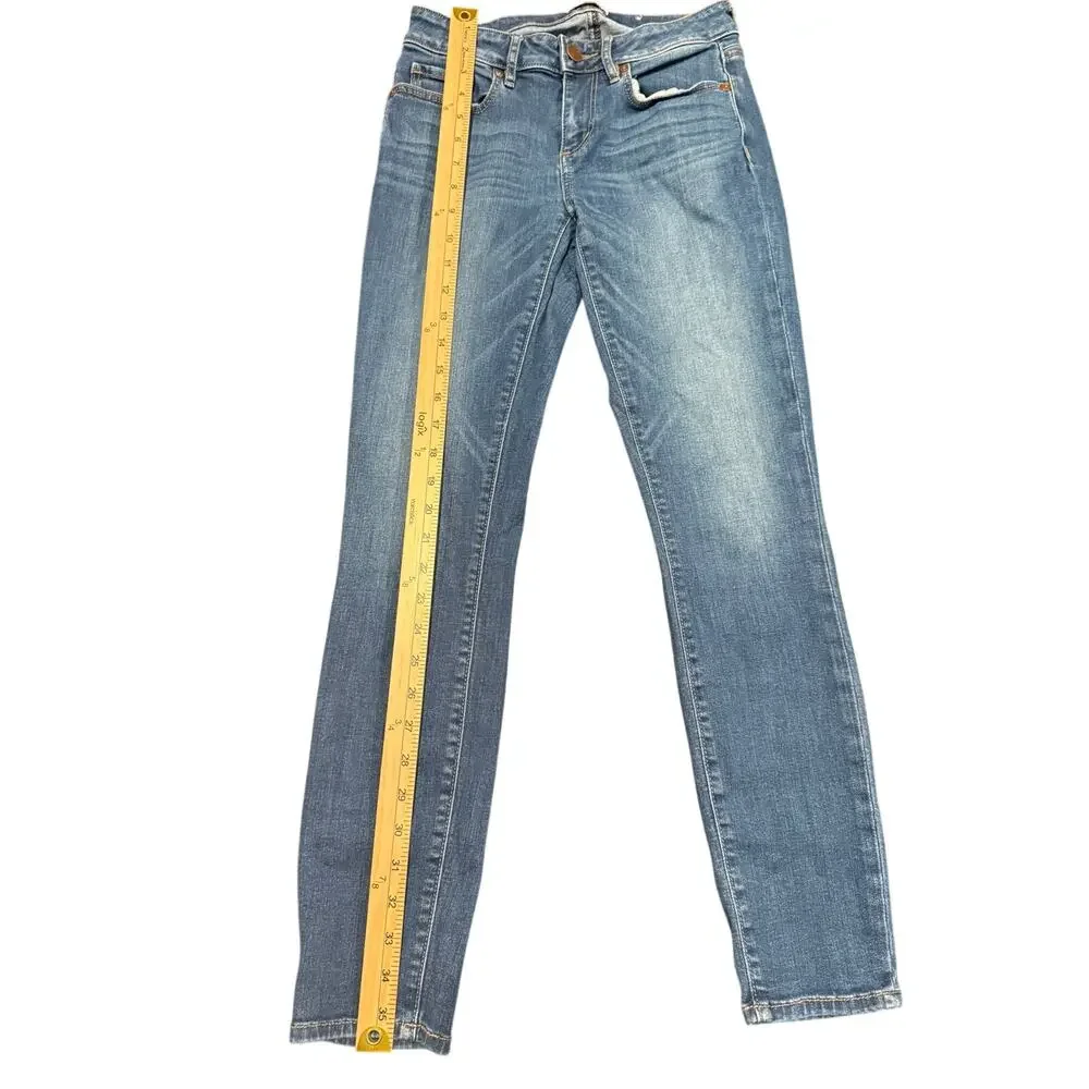 LOFT Outlet Women's Blue Curvy Skinny Denim Mid-rise Waist Jeans Size 0